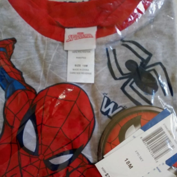 Spiderman Baby Boys 2-Piece Pajama Set, Navy Web,18M. Condition is New with tags - Picture 2 of 2